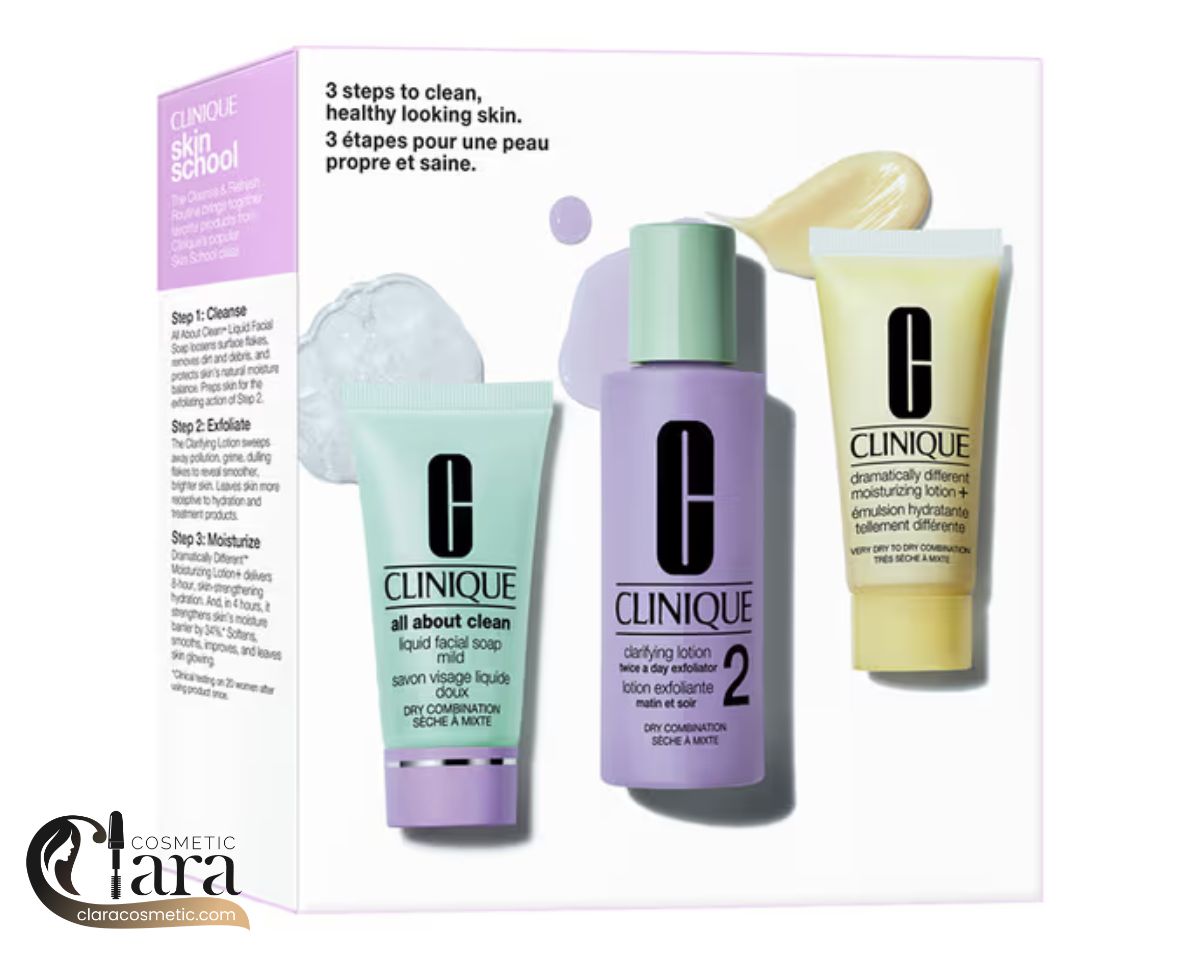 خرید ست سه مرحله ای مناسب پوست خشک Clinique اصل