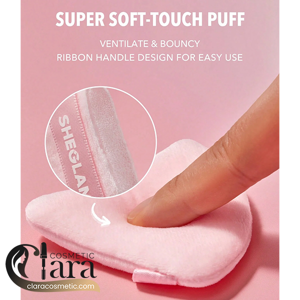 پاف و پد مخصوص پودر سه عددی شیگلم مدل اینستا ردی صورتی