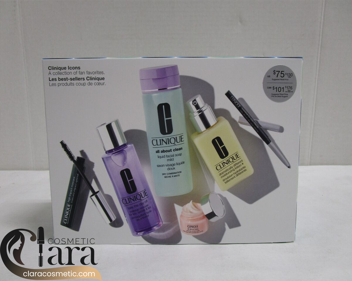 پک آرایشی و مراقبت از پوست مدل آیکون ها Clinique