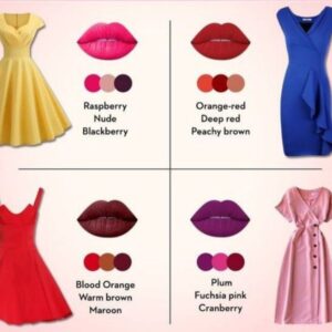 انتخاب بهترین رنگ رژ لب بر اساس لباس